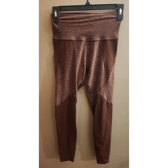 Beyond Yoga High Rise Color Block Leggings Brick Brown Size S - Picture 1 of 5
